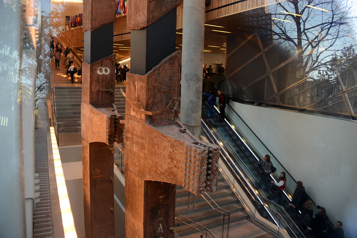 09 The 911 Museum Atrium With Twin Tower Tridents From Outside